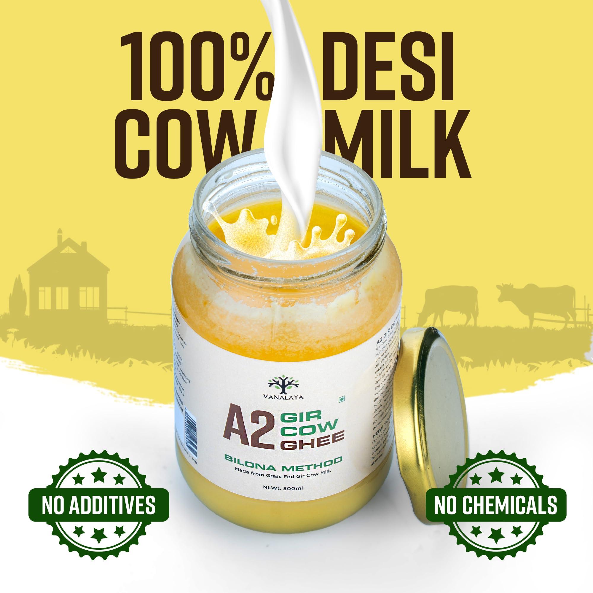 VANALAYA Vanalaya Organic A2 Desi Gir Cow ghee from A2 Milk Prepared by Traditional Bilona Method -200ml