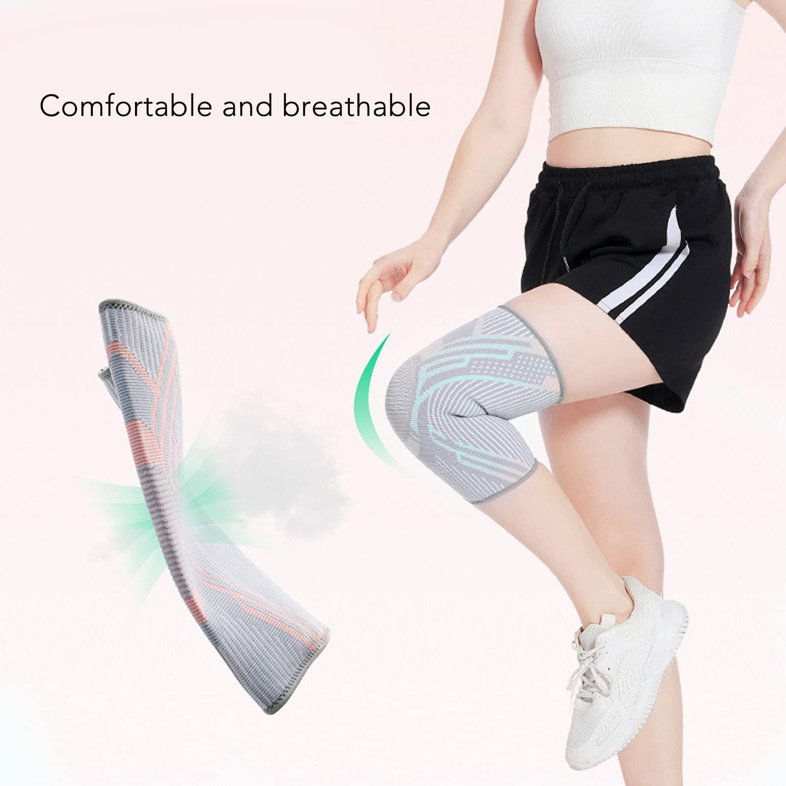 UBERSWEET UBERSWEET Knee Support Set, Non Slip Elastic 1 Pair Knee Brace for Cycling (Blue)