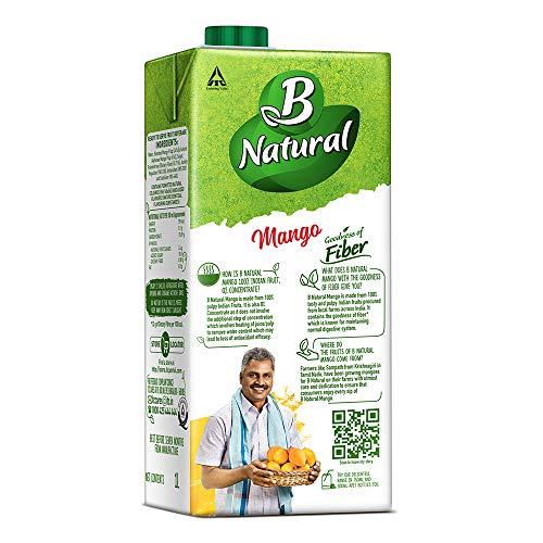 B Natural B Natural Mixed Fruit Juice, 1L (Pack of 2) + B Natural Mango Juice 1L, (Pack of 2)