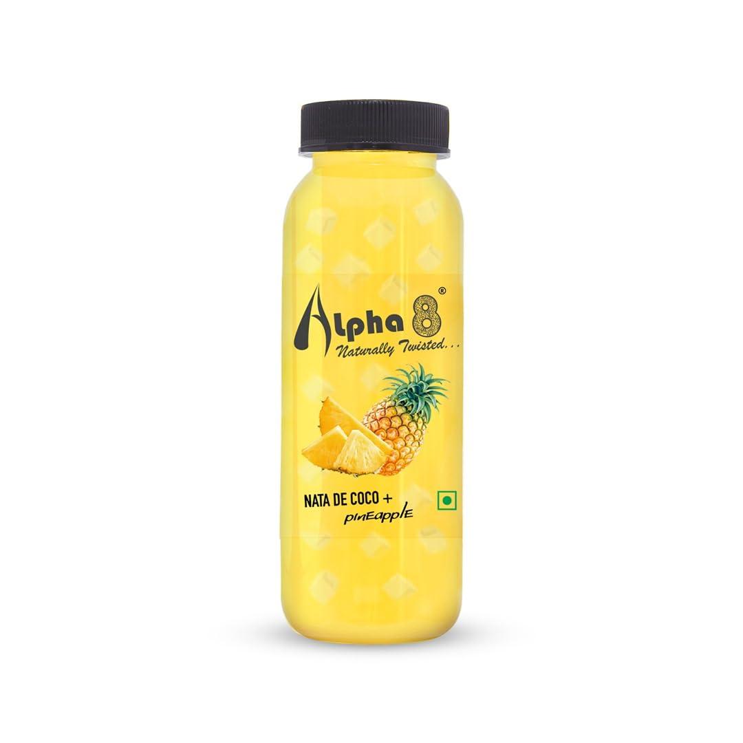 ALPHA 8 ALPHA 8 Natural Energizer & Immunity Booster, Healthy Juice, High Fiber, Real Natural Taste Juice (Pineapple, 200 ml (Pack of 24))