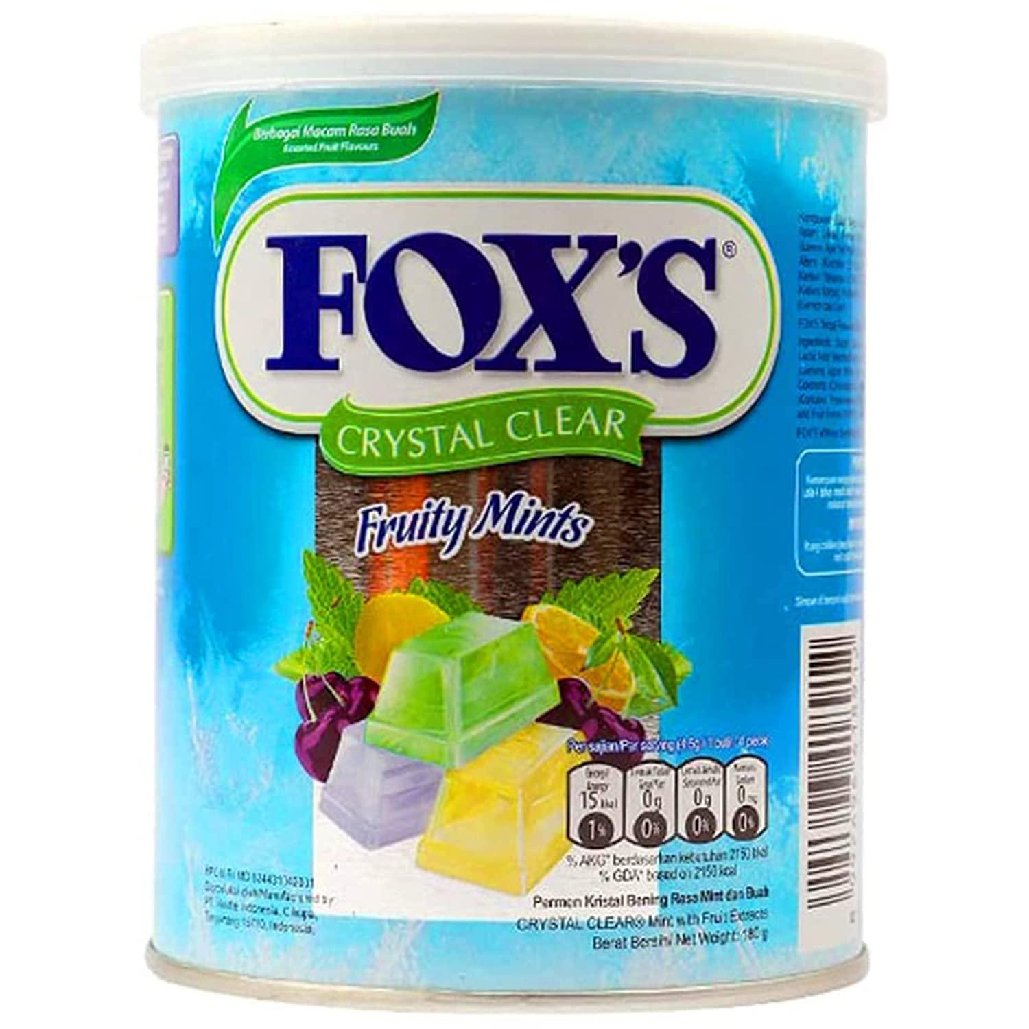 Fox's Fox\'s Crystal Clear Fruity Mints Pack of 4 Jar, 4 x 180 g