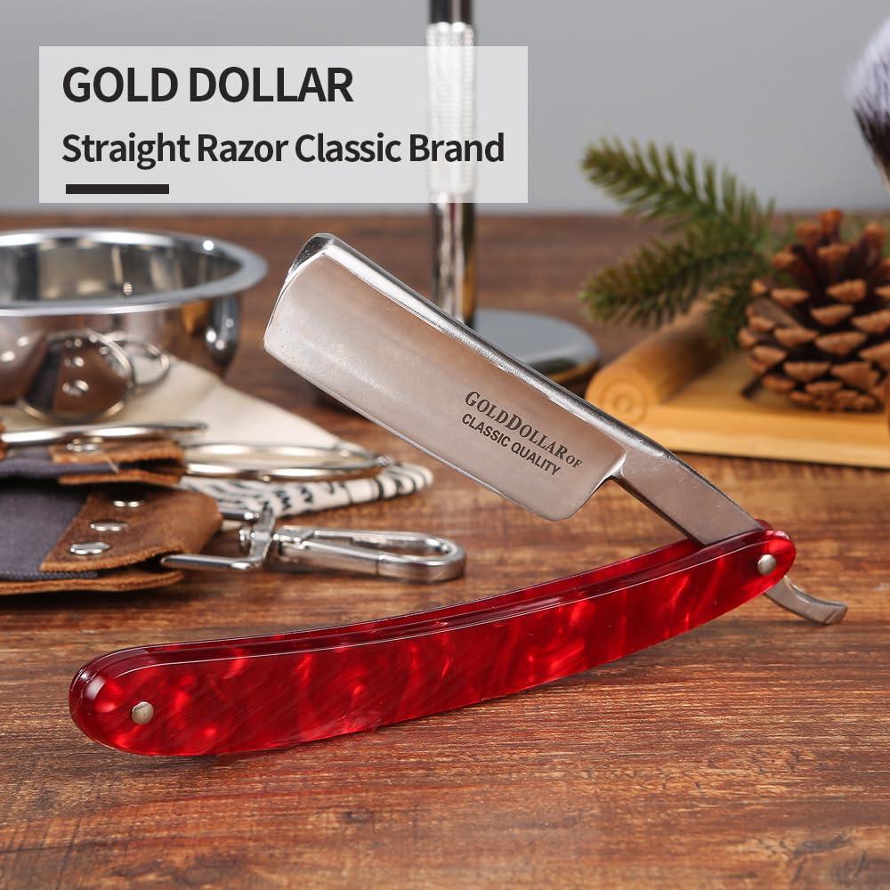 Gold Dollar GOLD DOLLAR Straight Edge Razor Men Without Stabilizer Barber Straight Razor With Acrylic Handle Shaving Safety Razor
