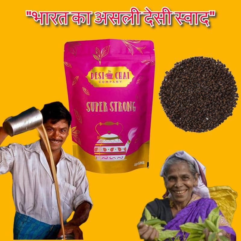 DCC - Desi Chai Co Desi Chai Company Strong Tea & Masala Chai Each 250gm | Masala Chai Patti | Adrak Chai | | 100% Natural Spices Assam CTC Tea & Blended Black Tea Powder | Kadak Chai (Kerala Kadak)