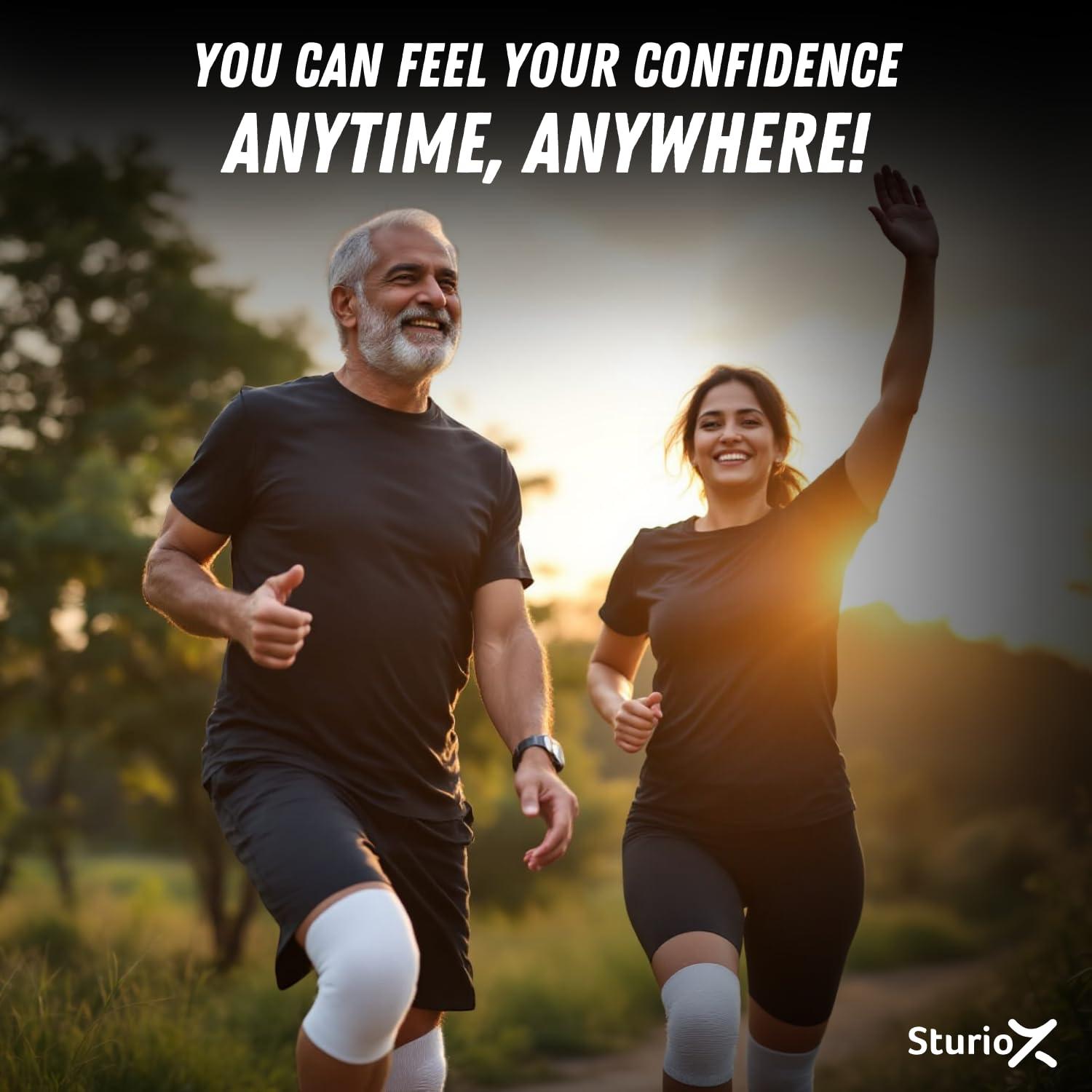 Sturioz Sturioz Bamboo Knee Sleeves - Bamboo Knee Support for Women and Men| Bamboo Compression Knee Sleeves | Perfect Knee Support for Women | Knee Brace for Knee Pain and Enhanced Comfort