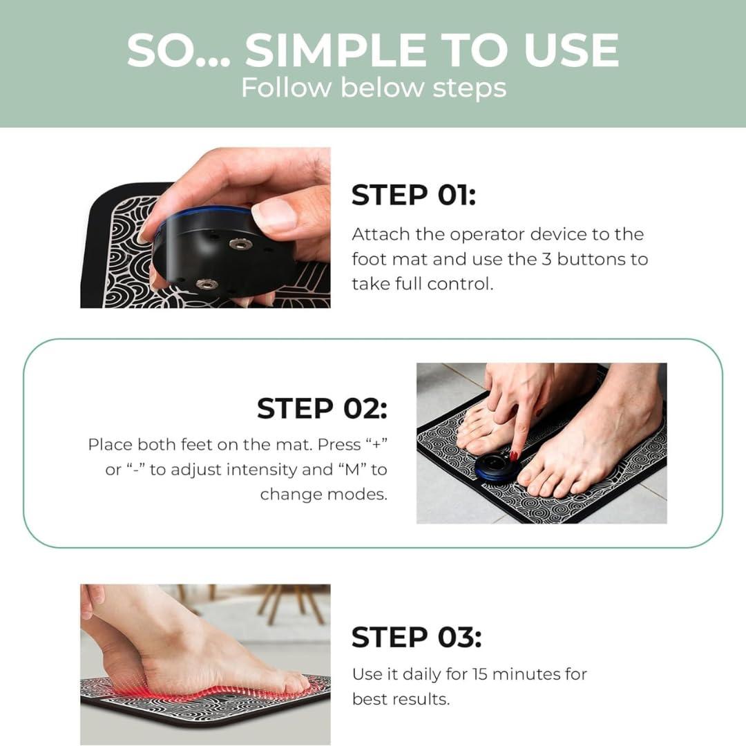 Generic Vitaly Labs Portable Foot Massager - Soothing Comfort & Revitalization for Tired Feet, 15 Minute Massage with 6 Settings, Pulse Sensation with Deep Tissue Results