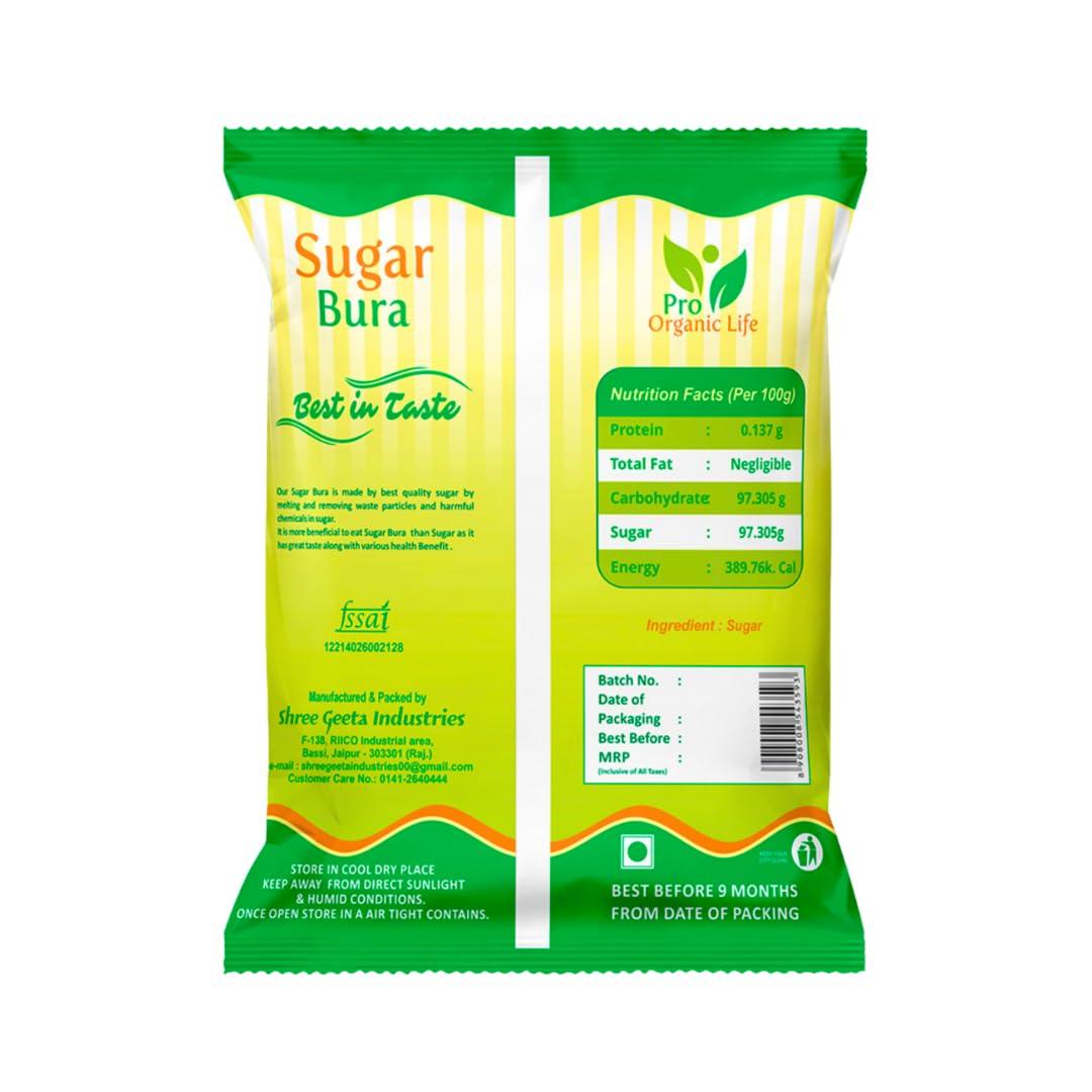 PRO ORGANIC LIFE Pro Organic Life Sugar Bura 2 kG - Powdered Sugar | Boora | Sulphurless Sugar