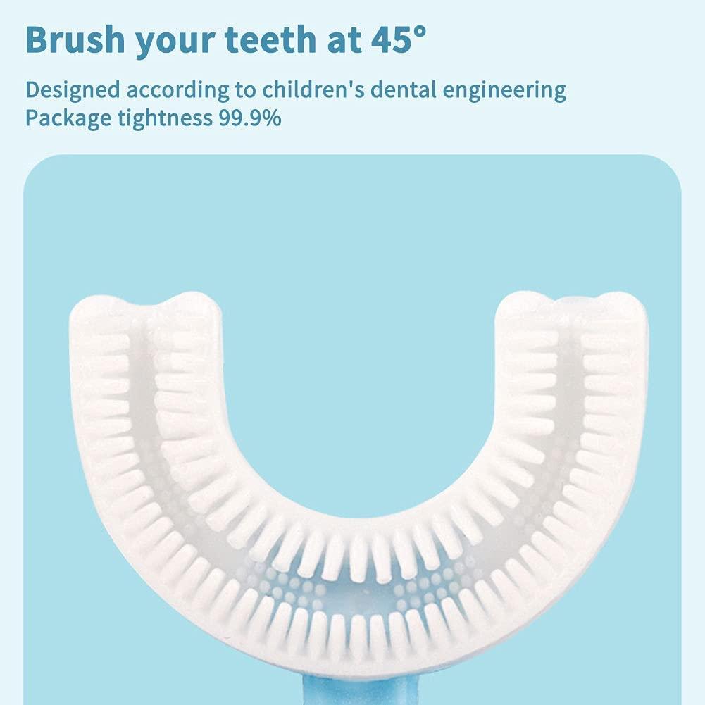 DIBEJI DIBEJI Toothbrush for Kids 3-5 Years Children U Shape Toothbrush Baby Brush Teeth Cleaner Silicone Tooth Brush Head 360 Degree Cleansing Infant Toothbrush (Multicolor)