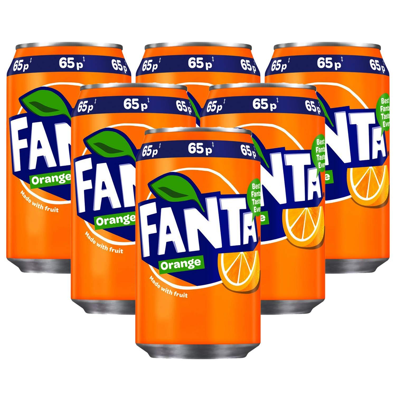 Fanta Fanta Sparkling Orange Fruit Drink, 6 x 330