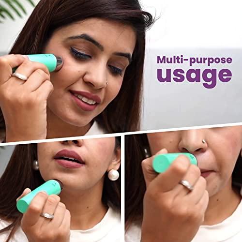 AGARO AGARO Facial Hair Remover MHR100 for Women, Flawless Electric Painless Hair Remover with 3D Floating Head, Precision Smooth Finish for Upper Lip, Chin & Cheeks, Eyebrow, Ideal for On-the-Go, Green