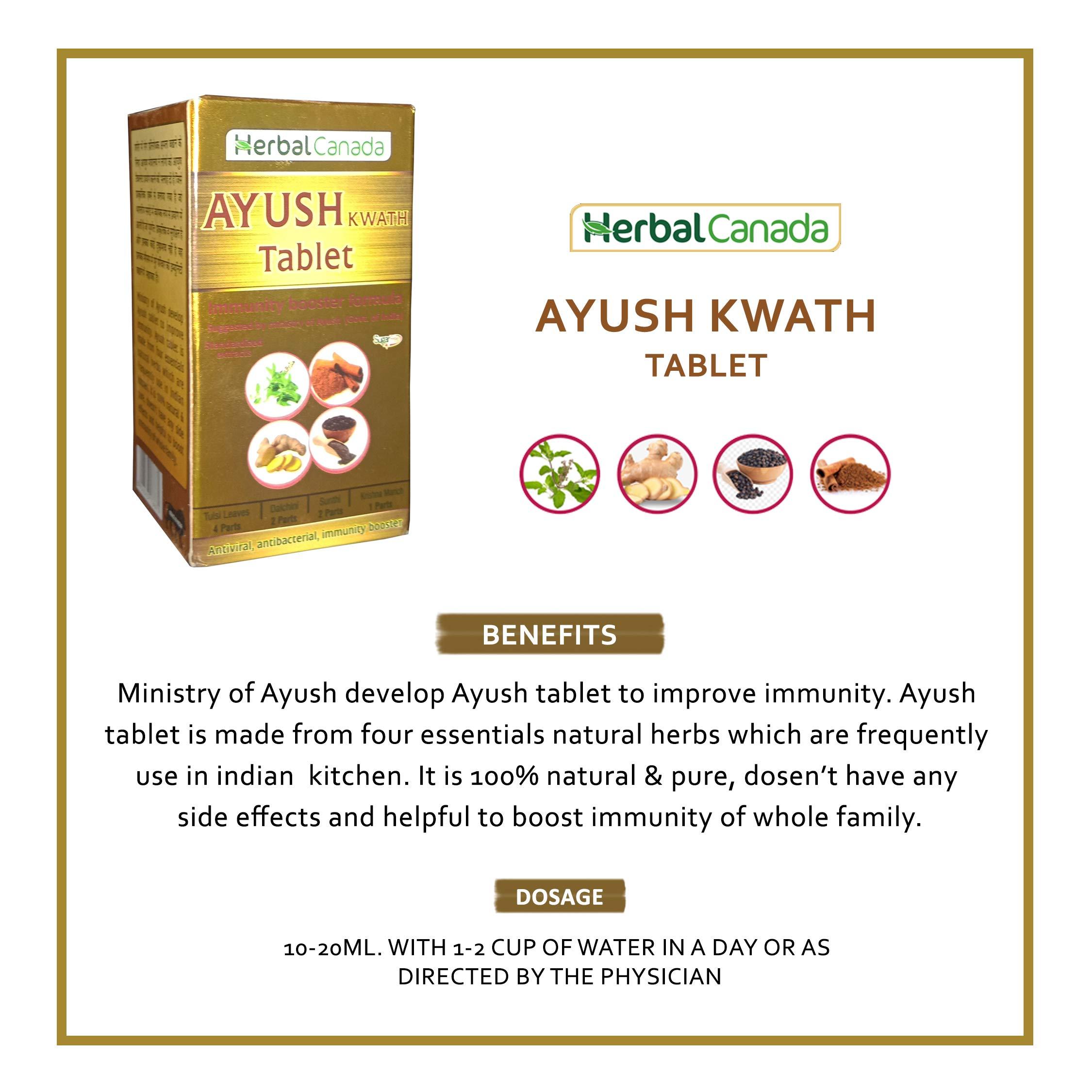 HERBAL CANADA HERBAL CANADA IMMUNITY BOOSTER COMBO KIT | AYUSH KWATH TABLET + TULSI DROP + GILOY RAS