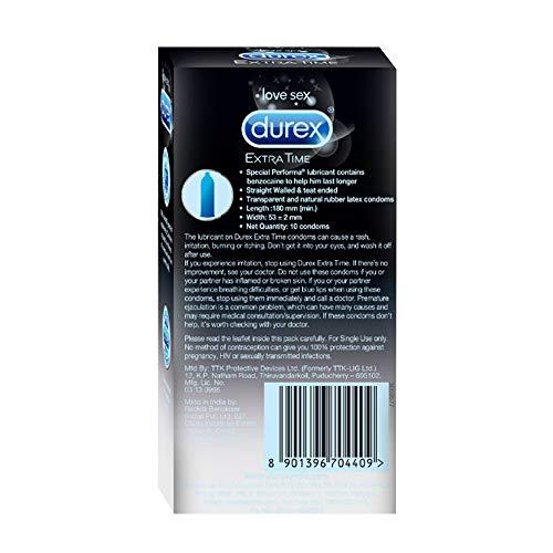 Durex Durex Condoms - 10 Count (Pack of 3, Extra Time) & Durex Mutual Climax Condoms - 10 Count (Pack of 2)