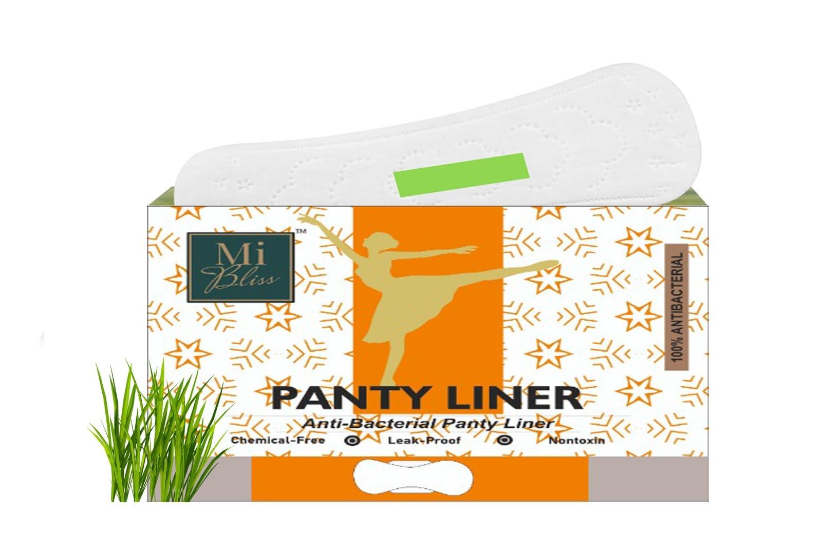 MII BLISS MI BLISS Anti-Bacterial Panty Liner for Women for Daily use | Rash Free | Perfect for white discharge, spotting and last day of period |100% Organic Cotton Panty Liner for women | Ultra Soft | Infection Safe |Safe for regular use