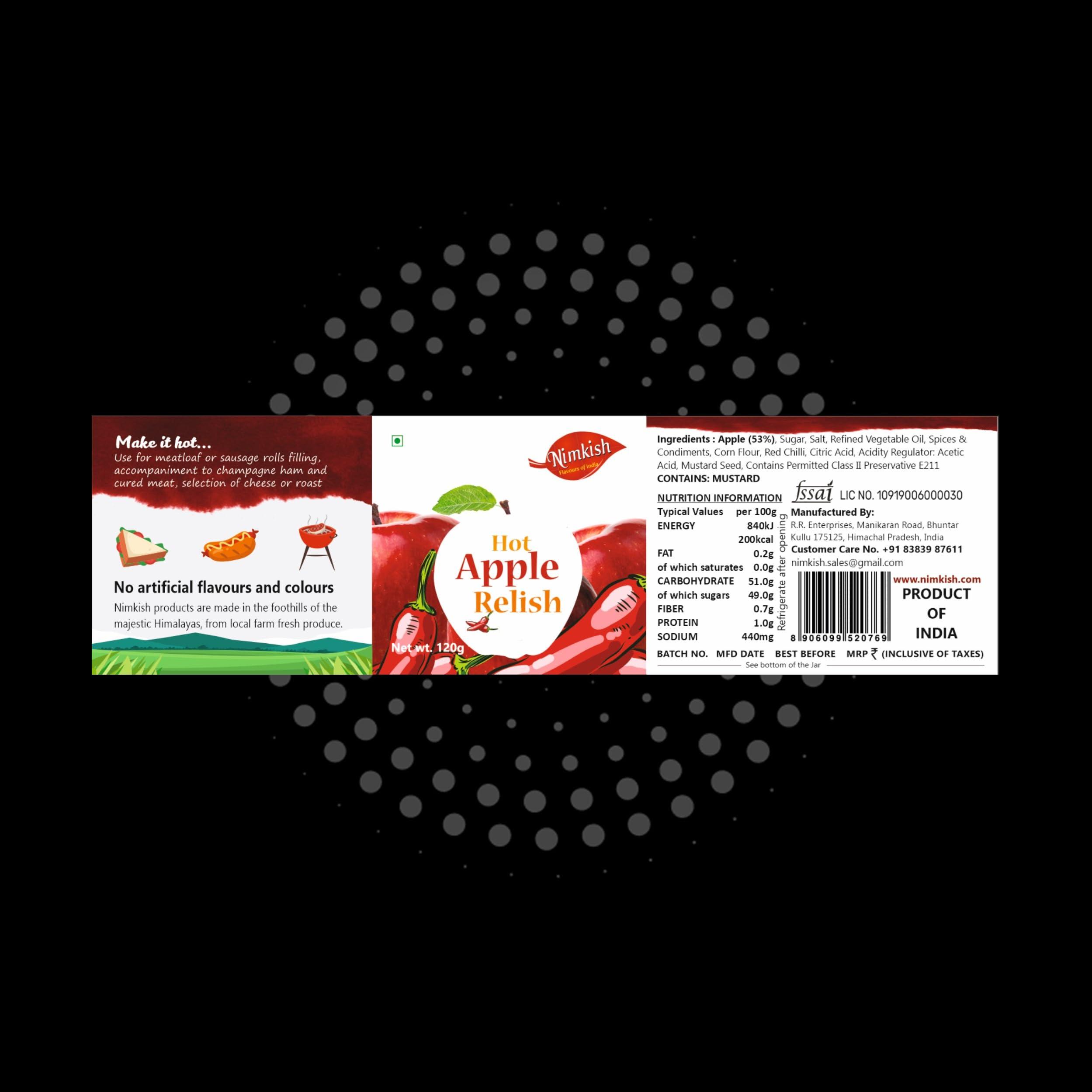 Nimkish Nimkish Hot Apple Chutney, Fresh Fruits 120g