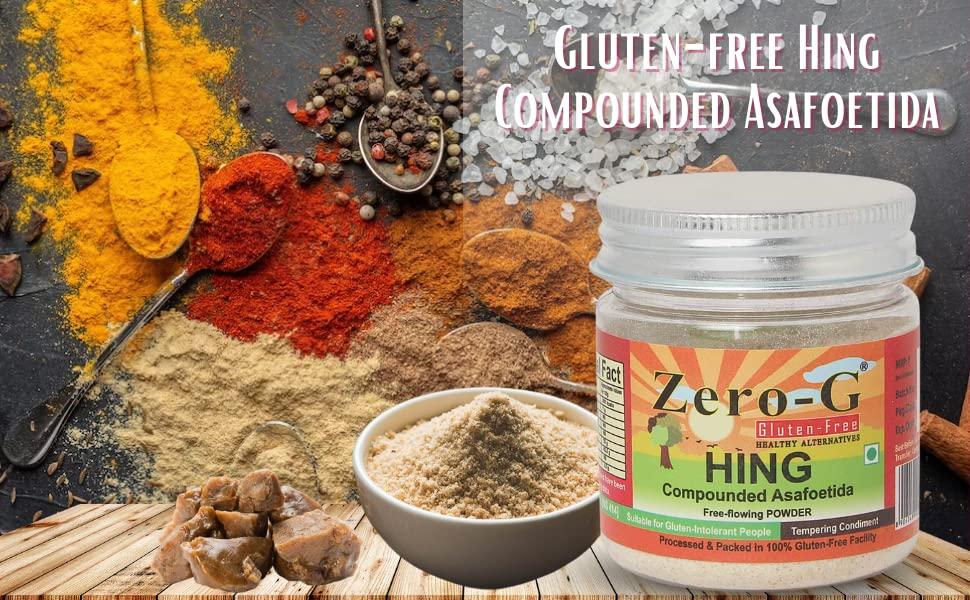 ZERO - G Zero-G Gluten Free Pure Hing (2 Pack combo) - Asafoetida Powder | Hing Powder | Strong Aromatic Hing | Free Flowing | Pure and Natural Hing - 50 Gram Each