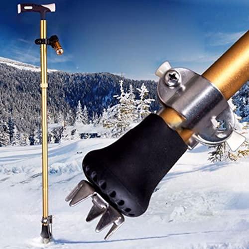 Semme Cane Tips for Ice,Non-slip Cane Ice Tip for Walking Sticks,Trekking Pole,Folding,Wooden Canes,Crutches-5 Prong Ice Grip Attachment for Winter,Snow Safety