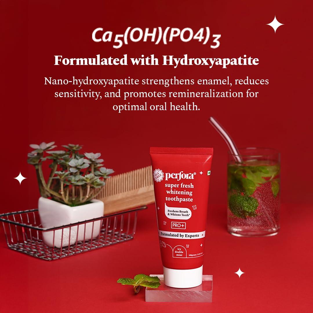 Perfora Perfora PRO+ Oral Care Bundle - Aloe Neem Herbal, Super Fresh, and Activated Charcoal Whitening Toothpaste Trio | Enamel Safe, Whitens Teeth, Prevents Cavities & Bad Breath | SLS-Free Formulas | Pack of 3 (100g x 3)