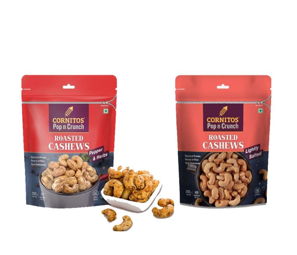 GENERIC CORNITOS ROASTED CASHEW CRACK PEPPER & SALTED CASHEW-PACK OF 2-400 gram