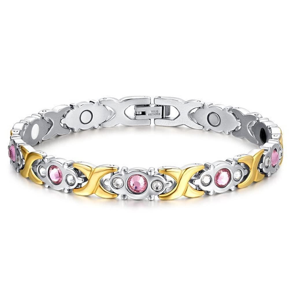 LPDM LPDM Magnetic Therapy Menopause Reliving Bracelet, Magnetic Bracelet for Women, Hot Flashes Menopause Bracelet, Energy Health Energy Bio-Magnetic Bracelets (GoldSliver)
