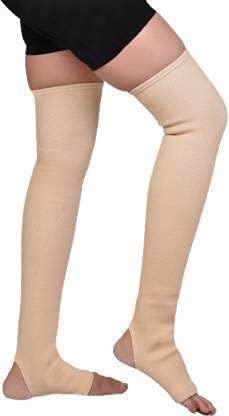OOFY OOFY Varicose Vein Stocking Compression Thigh Length Knee Braces, Calf & Thigh Support (Beige)(XXXL)