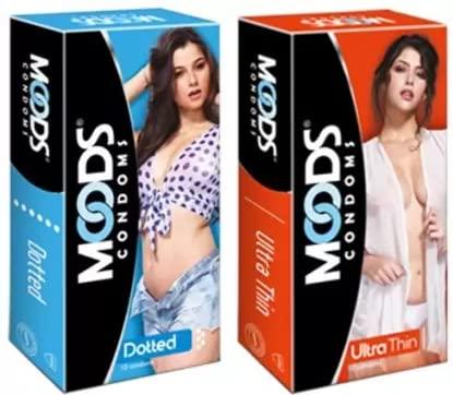 MOODS Moods Dotted+Ultrathin Condom -10's(Pack of 2)