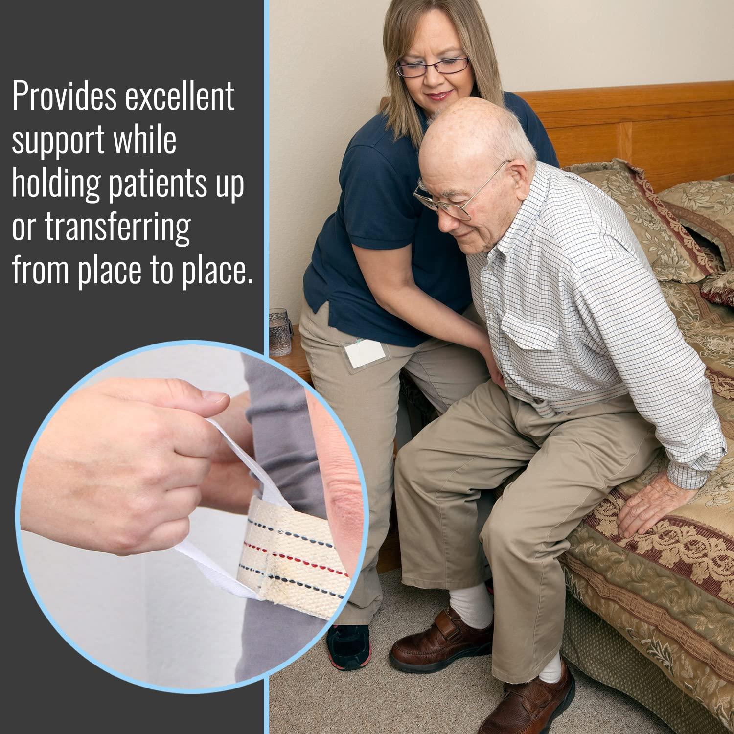 DMI DMI Cotton Physical Therapy Gait Belt Transfer Belt with Handles, Quick Release, 65 Inches