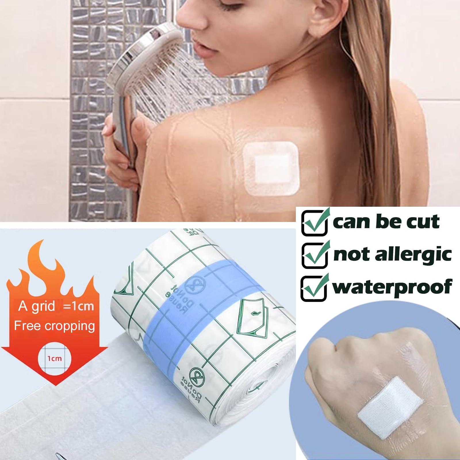 OXYGLOBE Transparent Stretch Adhesive Bandage,Band Aid Waterproof Bandages for Wounds Clear Waterproof Bandages Dressing Tape Bandaid Strips Waterproof Clear Adhesive Bandages(5 Cm * 5 M).