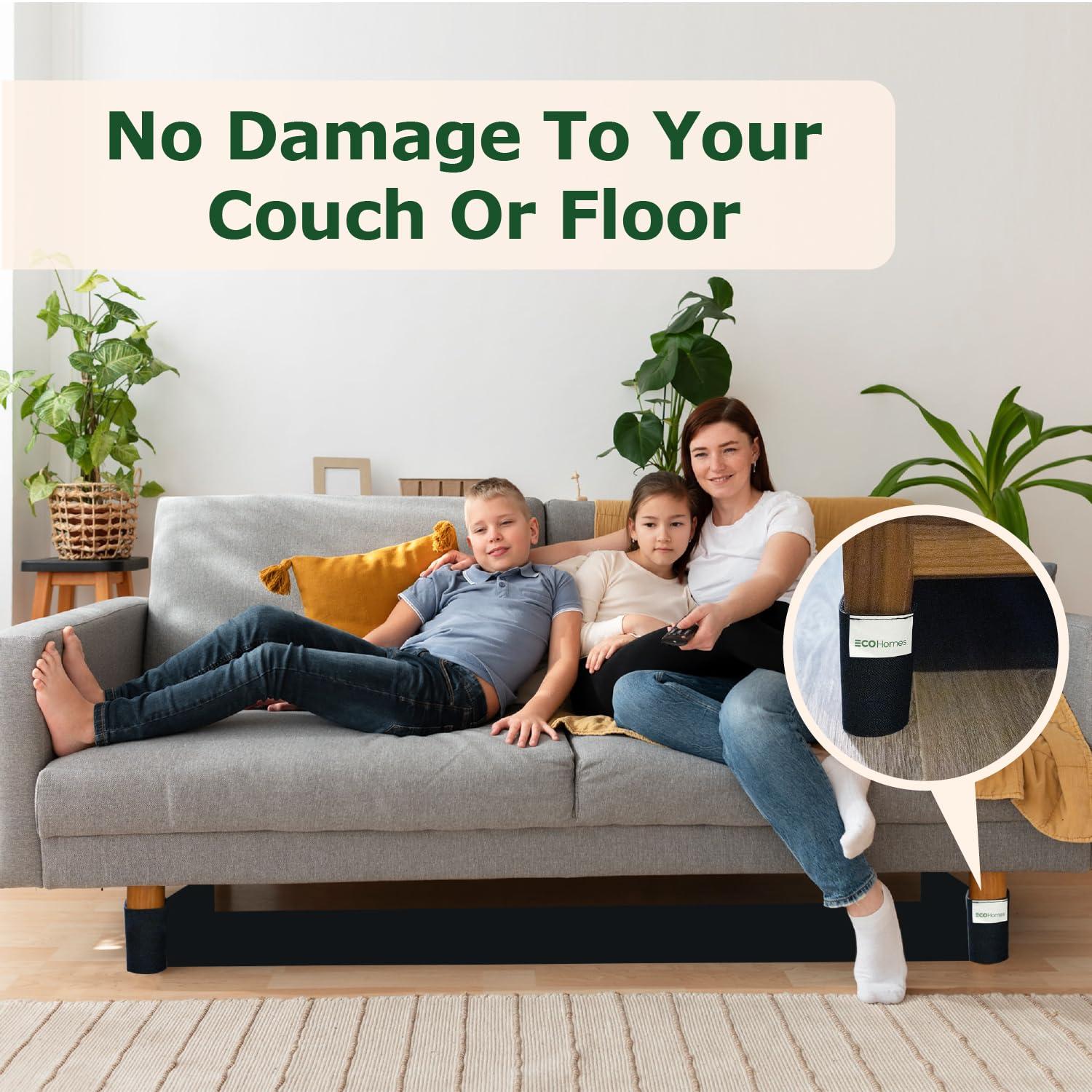 ECOHomes ECOHomes Under Couch Guards Toy Blocker - Strap Barrier for Under Sofa, Bed & Furniture Bottom Stop Things from Going Under | Easy to Install Gap Bumper Stopper for Toys (9 Ft by 1.5 Inch)