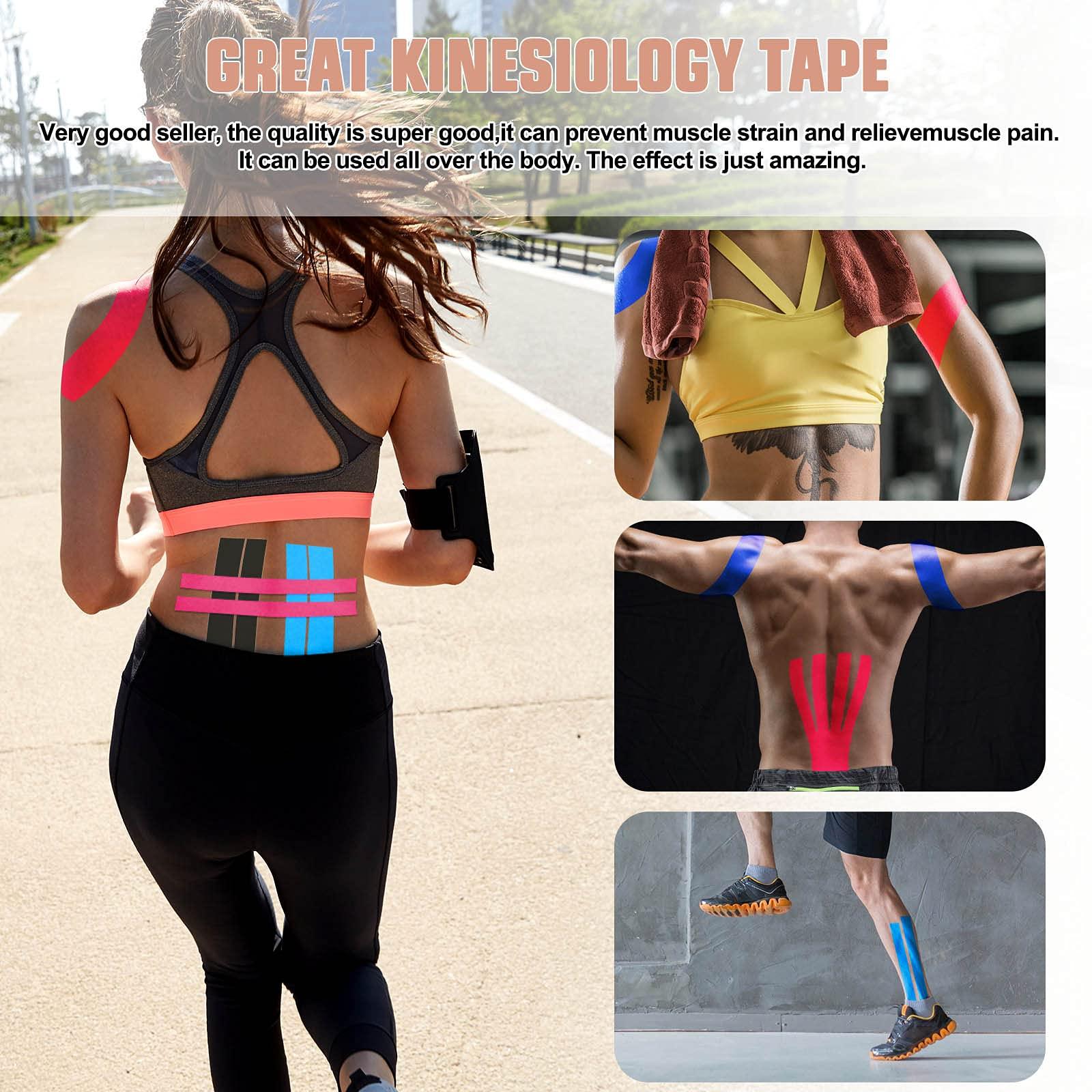 FOU Kinesiology Tape (3 Uncut Roll) Kinetic Tape 16.4 ft Waterproof Athletic Sports Tape Physio Tape for Knees, Shoulder, Ankles, Elbow, Pain Relief,Joint Support (Beige)