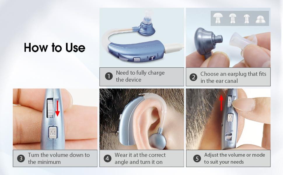 Britzgo Britzgo Digital Hearing Aids Amplifier Rechargeable with adjustable mode Doctor and Audiologist Designed (Blue)