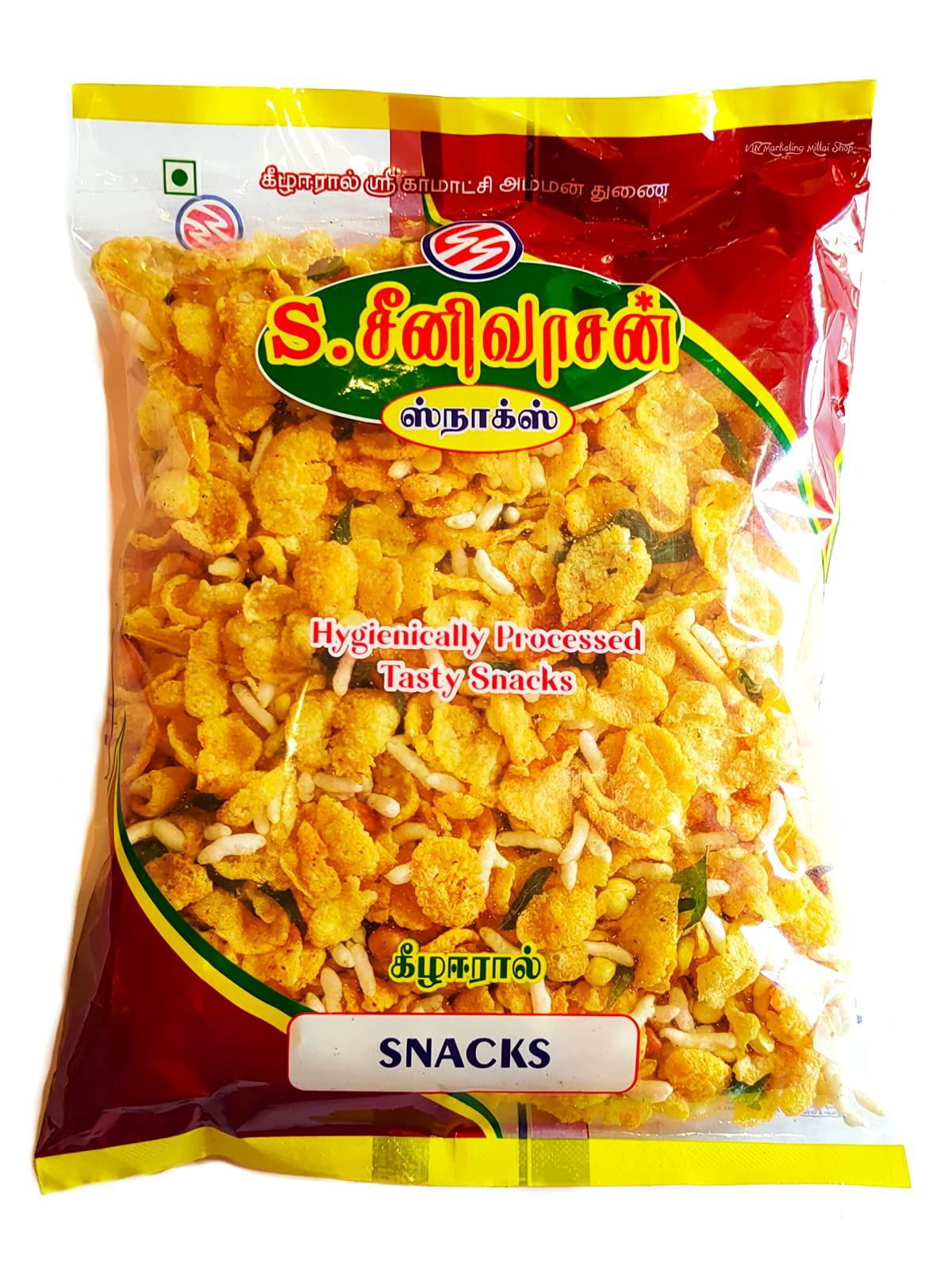 S. SEENIVASAN MITTAI KADAI S SEENIVASAN Corn Mixture 250g | Sweet Sevu 250g | Kovilpatti Kadalai Mittai 250g - Pack of 3 (750g)