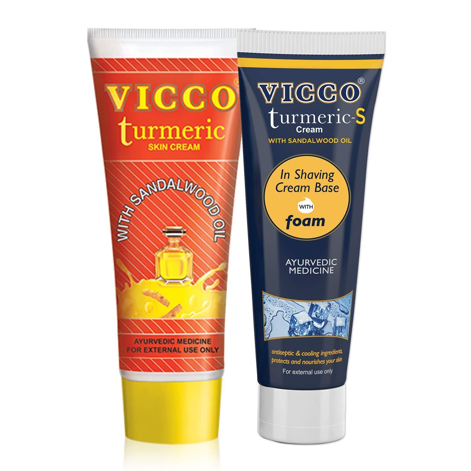 VICCO Vicco Pack of Turmeric Skin Cream-70 g + Vicco Shaving Cream-S-70 g