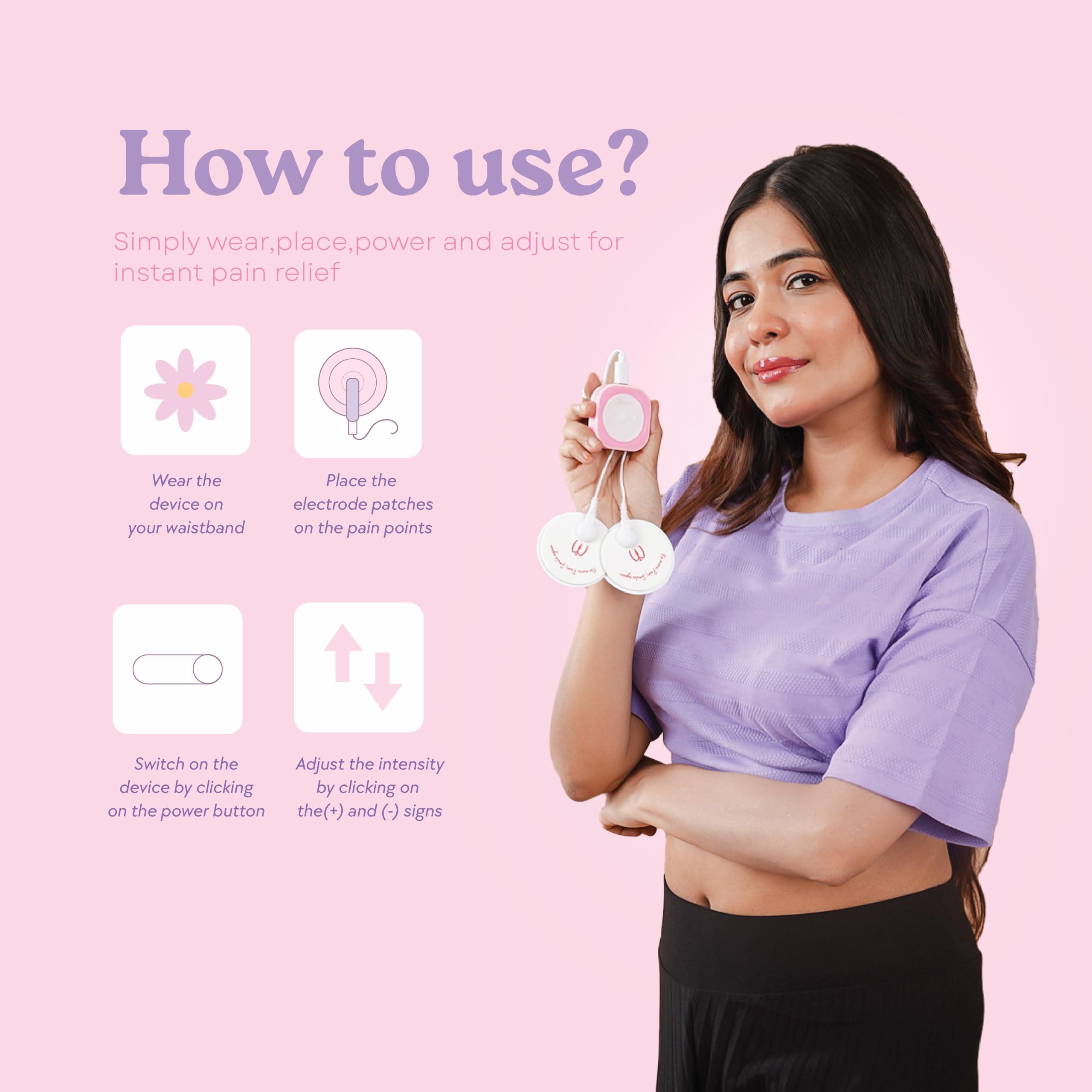 Matri Matri Period Pain Relief Device - Advanced TENS Technology for Instant Menstrual Pain Relief, Wearable & Drug-Free Cramp Relief, Rechargeable & Non-Invasive, Portable Solution for Womens Comfort, 18-Month Warranty, As Seen on Shark Tank