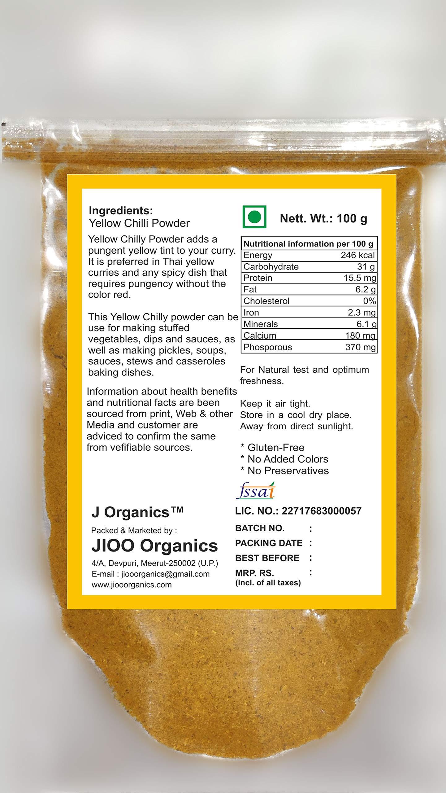 Jioo Organics Jioo Organics Yellow Chilly Powder | Peeli Mirch Powder |100 g