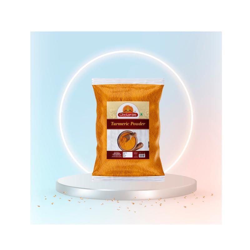 GHOTARAM Ghotaram Arsina Arisin Haladi/Haladhi/Haldi Powder | Pasupu Kommulu Manjal Powder | A++ Turmeric Powder Natural Golden Turmeric Powder with No Added Flavours and Colours-240Gx2Pk
