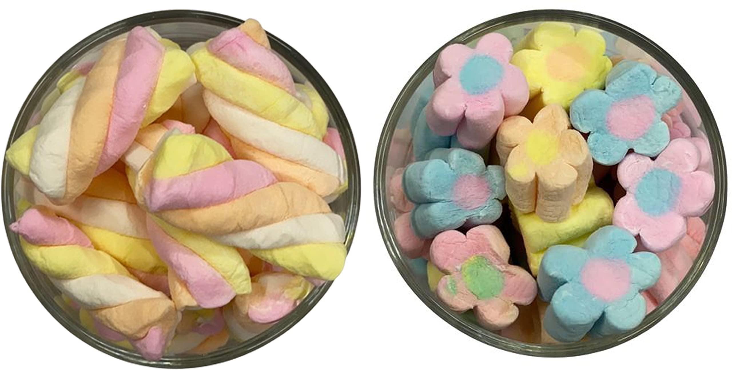 Veganic Veganic Marshmallows Pure Veg Pack Of 2 Twist & Flower Shaped Vegetarian Marshmallow Candy Soft And Tasty Candy Perfect For Kids Adults 160*2 gm