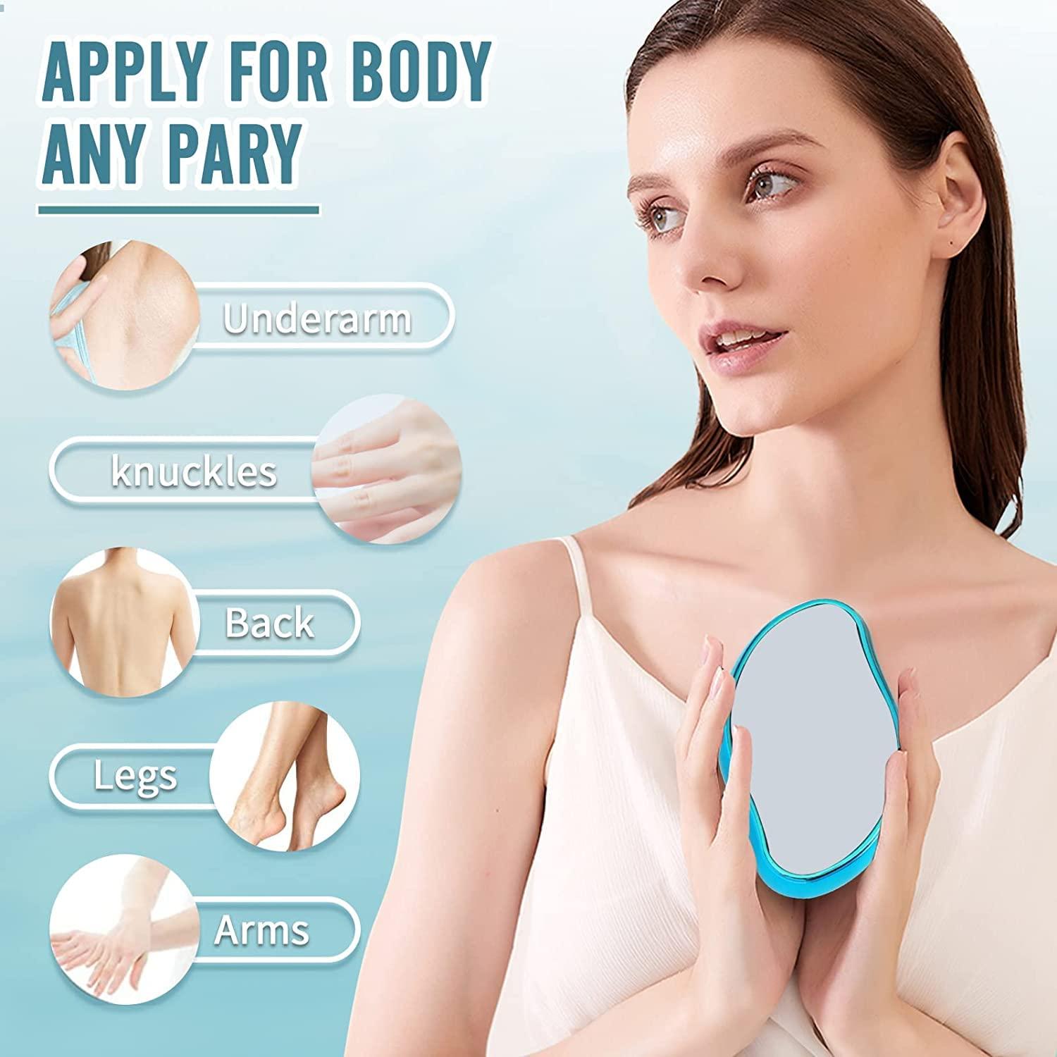Zorzel Zorzel Hair Remover Tool, Glass Physical Hair Removal Epilator, Magic Crystal Hair Remover Stone, Smooth Soft Silky Skin, Lightweight Epilator Hair Removal for Female Arms Leg And Back - MultiColor