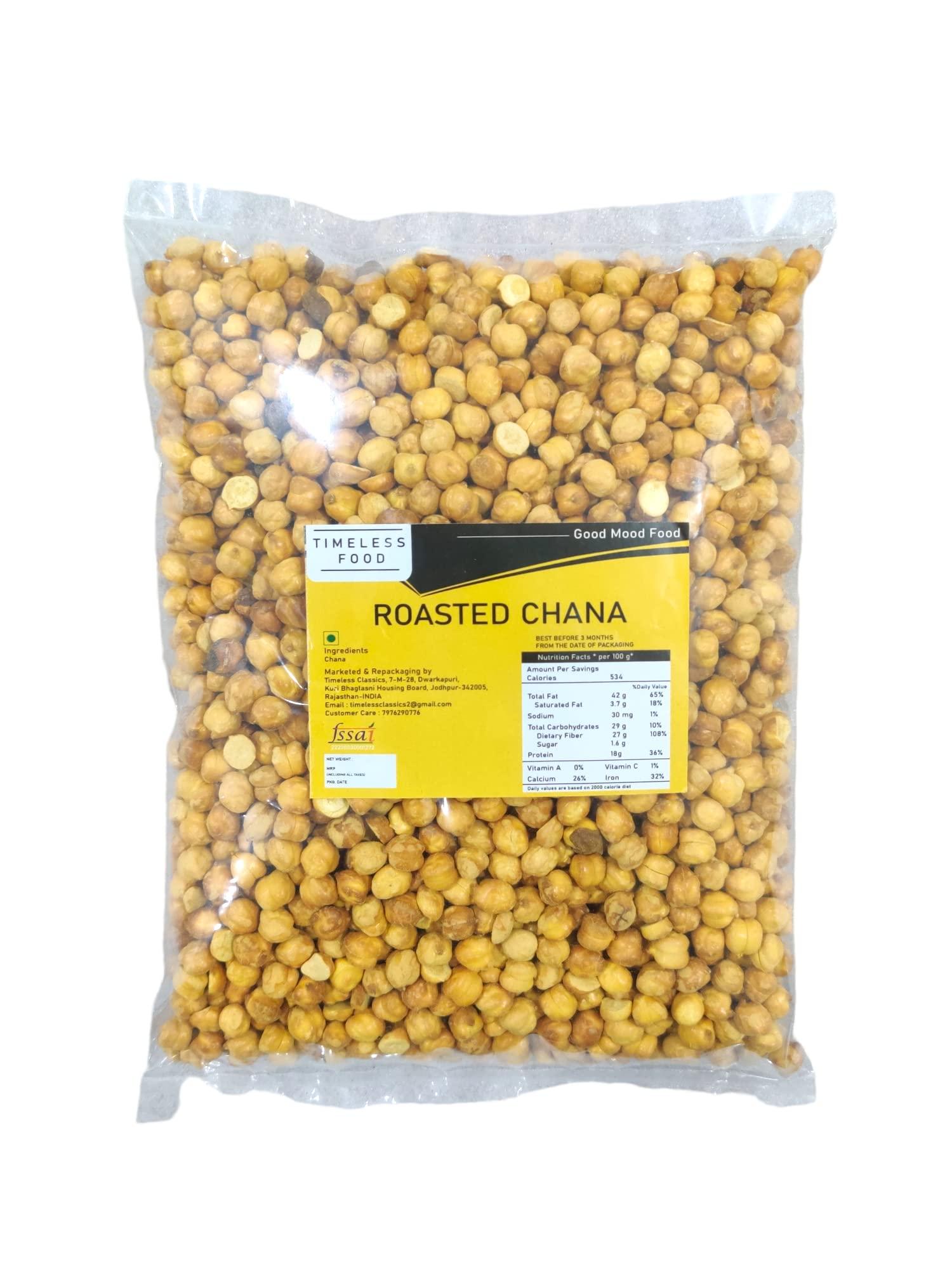 Timeless Food Timeless Food : Roasted Chana Without Skin 200 gm | Bhuna Chana | Roasted Chickpeas