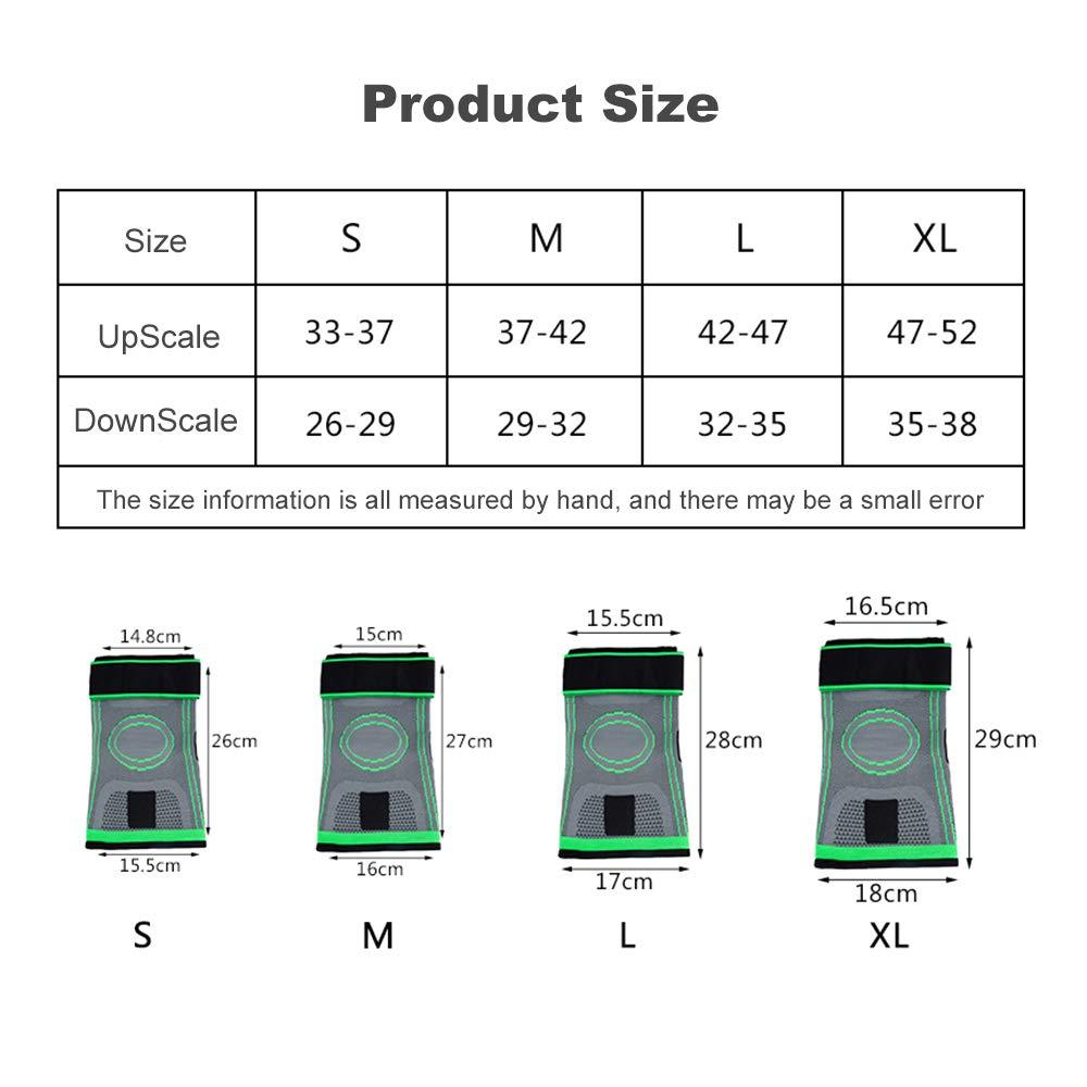 Decdeal Decdeal 1PC Knee Support Professional Protectives Sports Knee Pad Breathable Bandage Black+Grey XL