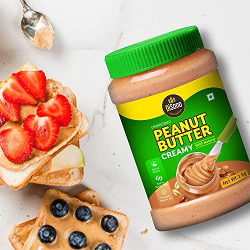 DISANO DiSano Peanut Butter, All Natural, Creamy, Unsweetened, 30% Protein, Gluten Free, Non GMO, 1Kg & Pure Honey, 500gm
