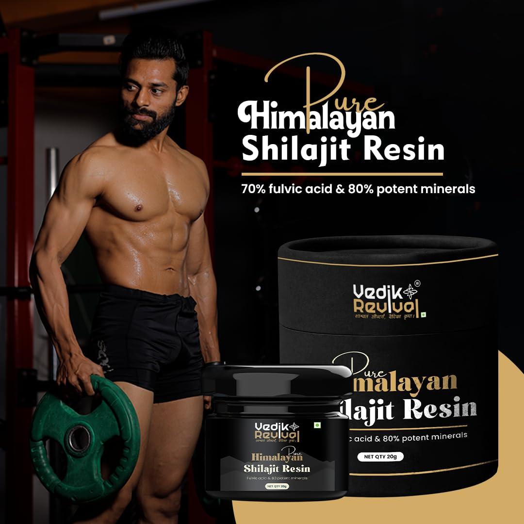VEDIK REVIVAL Vedik Revival Pure Himalayan Shilajit Resin - Natural Rems for Endurance & Stamina - Organic Benefits with pure shilajit 20 gm
