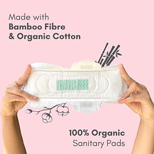 Silfyme Silfyme® Organic Biodegradable Sanitary Pads Made of 100% Organic cotton & Bamboo Fibre - Rash-Free | Plastic Free | Paraben Free | Toxin Free | Chlorine Free - Pack of 12 (All Medium Flow)