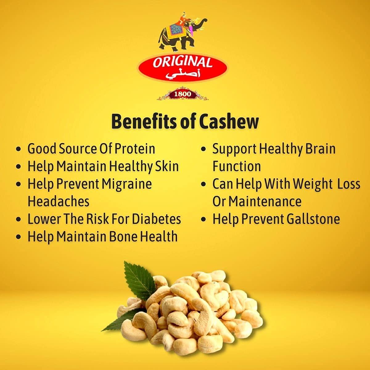 Original 1800 (Label) Original Jumbo Cashew 500g | Fresh Cashew Bold Big Sized | Plain Jumbo Cashew | Bada Dana Kaju Pack of 500gm | Plain Cashew big size | Kaju | Original| 1800 (Label)