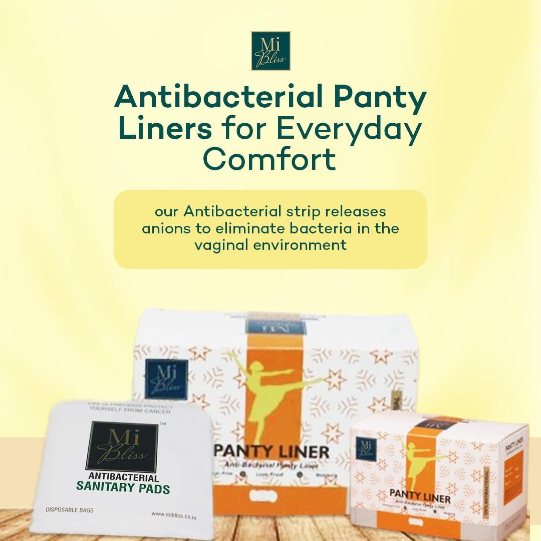 MII BLISS MI BLISS Anti-Bacterial Panty Liner for Women for Daily use | Rash Free | Perfect for white discharge, spotting and last day of period |100% Organic Cotton Panty Liner for women | Ultra Soft | Infection Safe |Safe for regular use