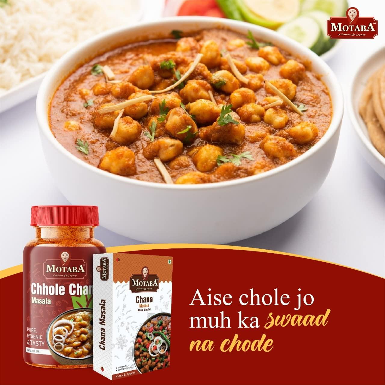 MOTABA Motaba Chatpata Chhola Chana Masala| Fresh & Special Chana (Chhole) Masala Powder | Easy to Cook | Spice Mix (500gms, Pack of 1)