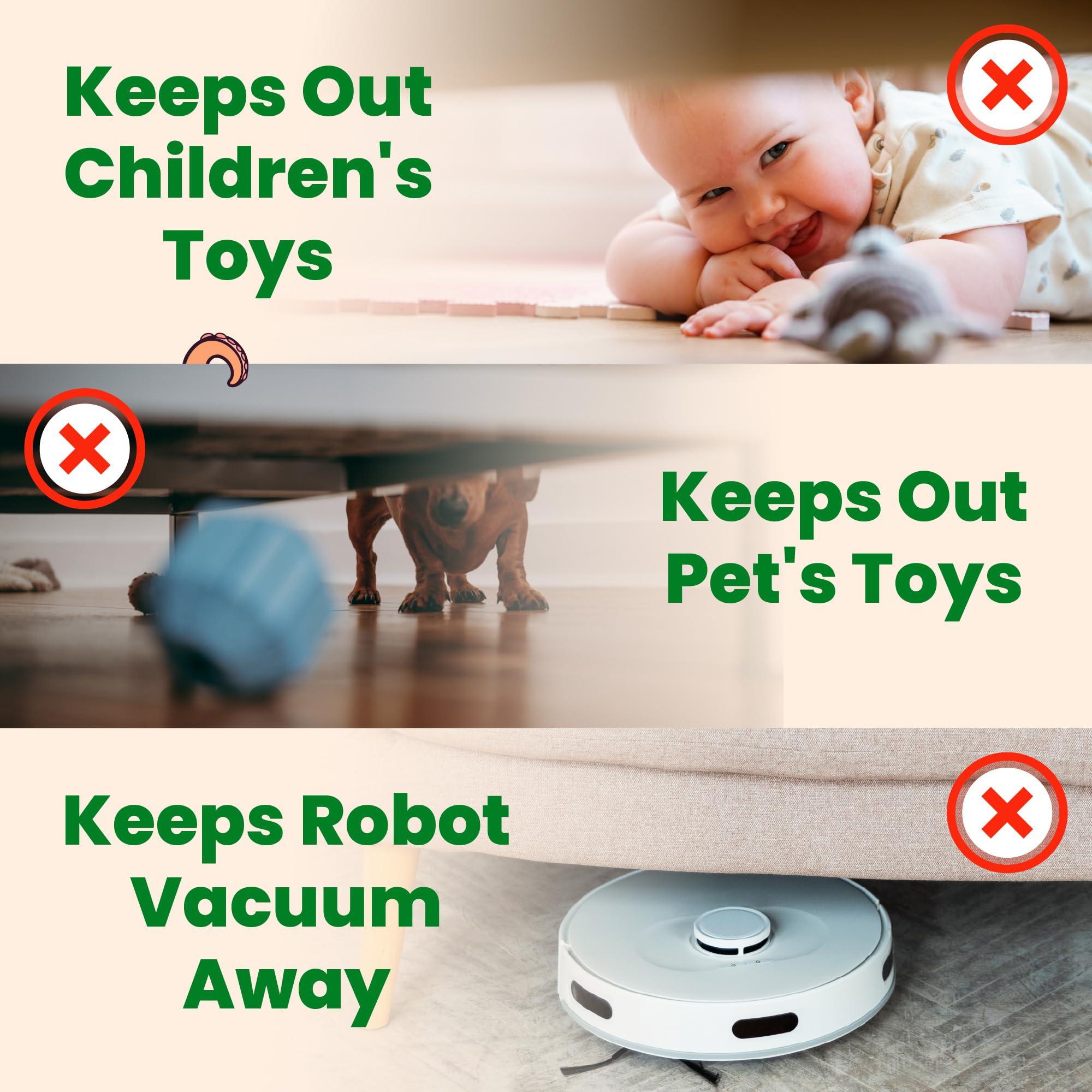 ECOHomes ECOHomes Under Couch Guards Toy Blocker - Strap Barrier for Under Sofa, Bed & Furniture Bottom Stop Things from Going Under | Easy to Install Gap Bumper Stopper for Toys (9 Ft by 1.5 Inch)