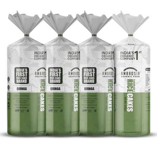 Ambrosia Organic Farm Ambrosia Organic Farm Healthy Quinoa Rice Cake 27 Calories, No Fat, No Cholesterol, No Sugar, Gluten Free, Lightly Salted (150g Each) (Pack of 4)