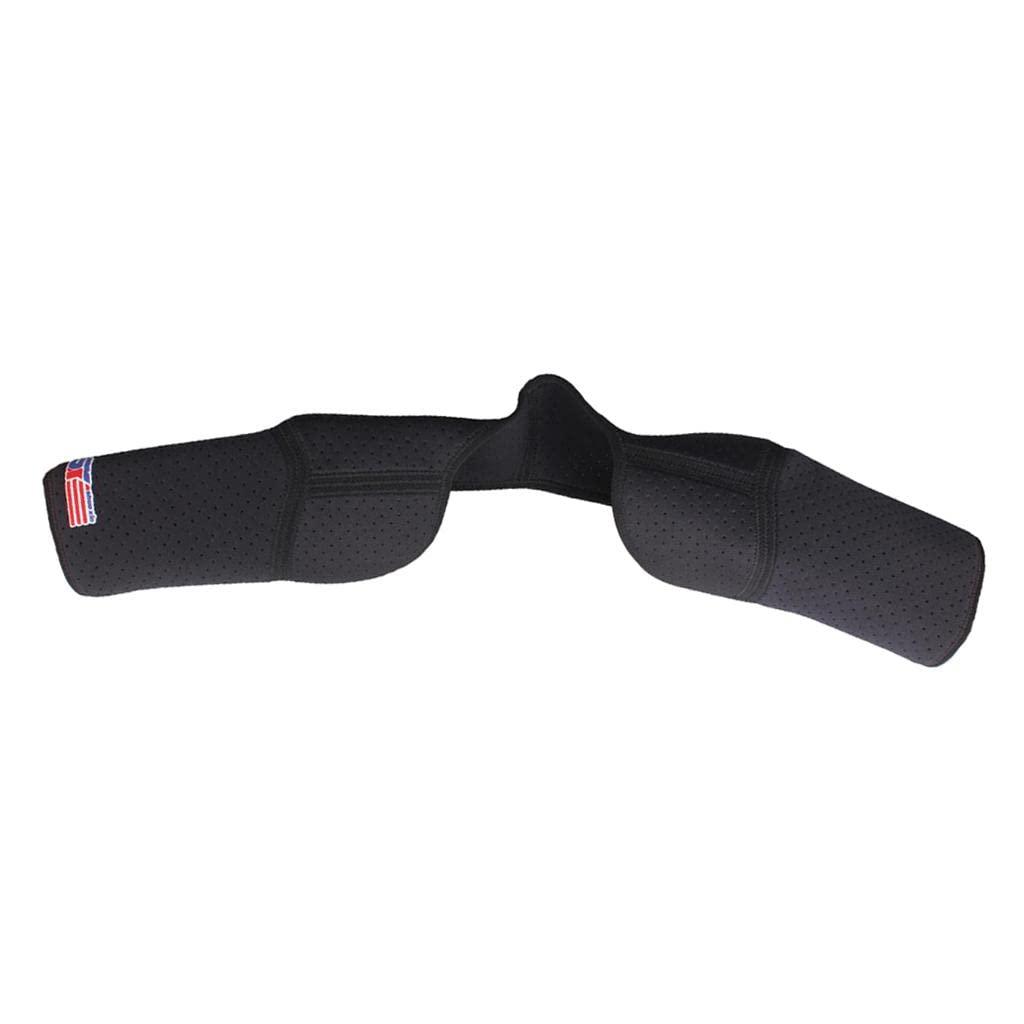 Generic Neoprene Double Shoulder Protector Brace Support Strap Wrap Belt Band Black