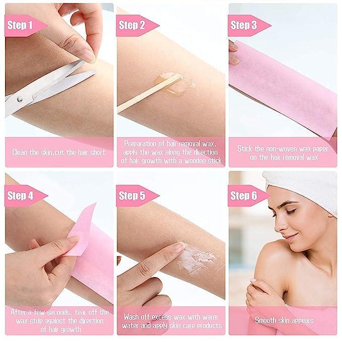 ayushicreationa ayushicreationa Wax Strips Paper Waxing Strips Paper Wax Strips Paper for Wax, Papers Wax Strips Bikini Facial Wax Strips Non Woven Wax Strips for Women Girls Men Eyebrow Body Face Arms Lip. (140)