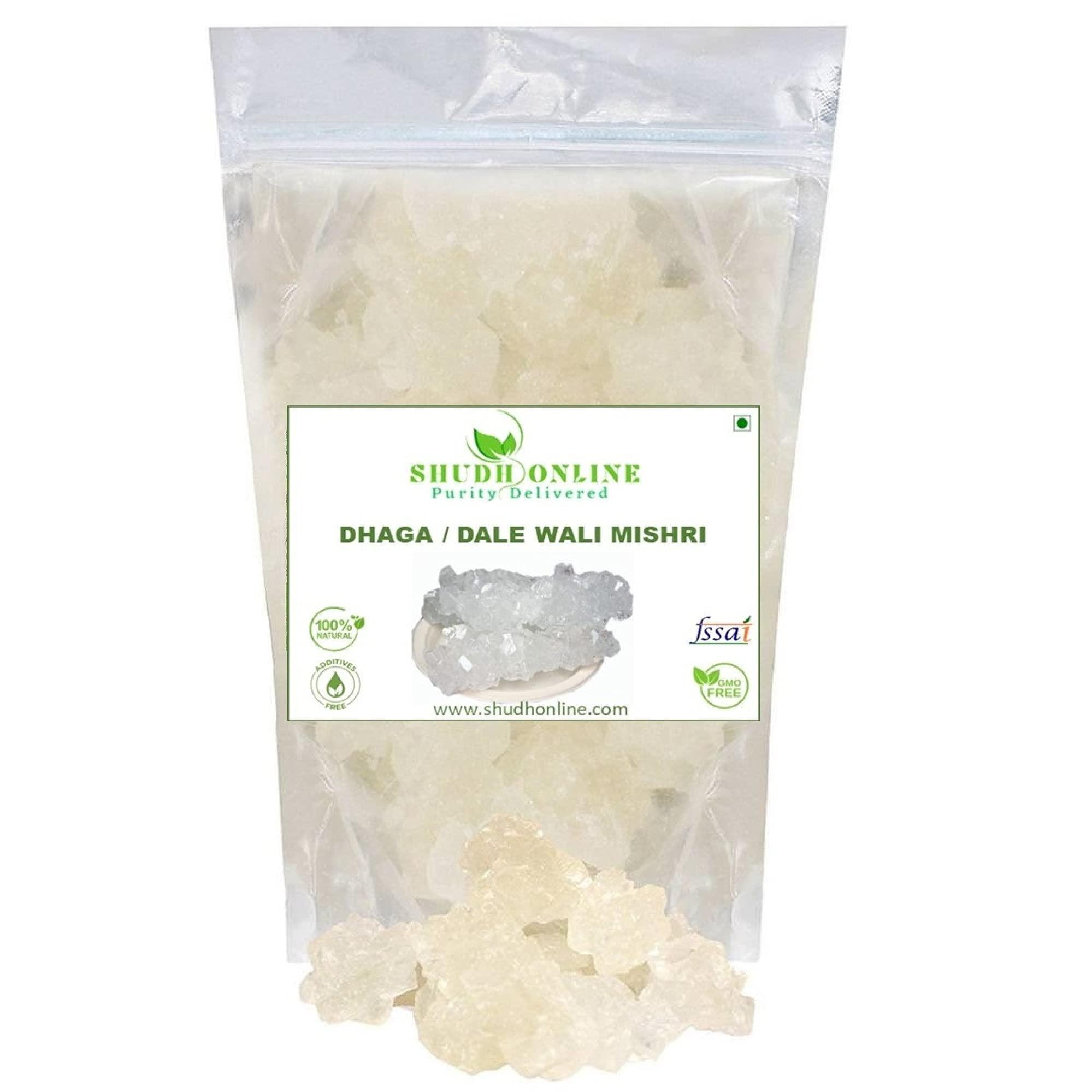 Shudh Online Shudh Online Mishri Dhage Wali Organic, Thread Mishri Crystal (1000 grams / 1 Kg), Dhaga mishri crystal, Patika Bellam, Rock Sugar, Khadi Sakar, Kuja Misri