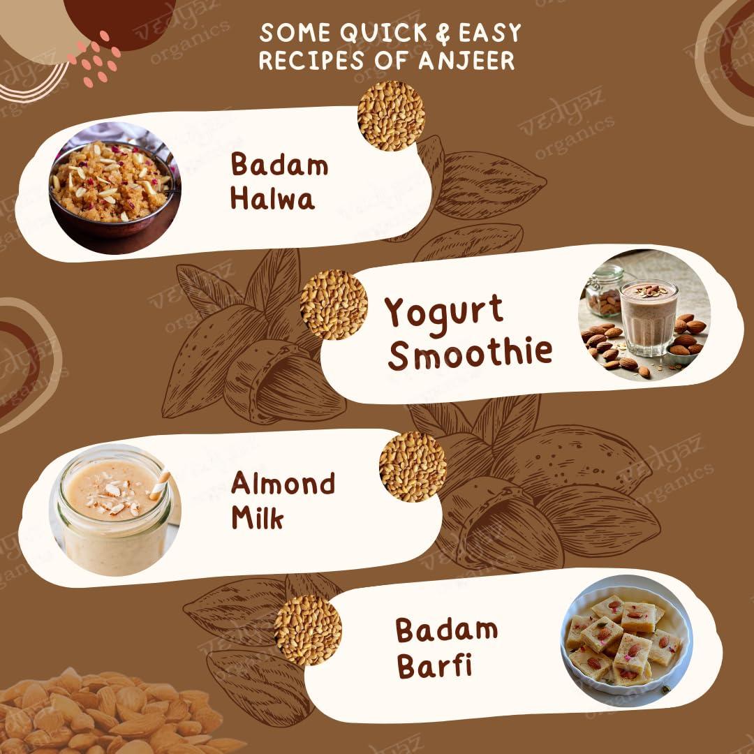 Vedyaz Organics Vedyaz Organics 100% Pure Afghan Gurbandi Badam/Almonds/Choti Giri -Raw,500 Gm